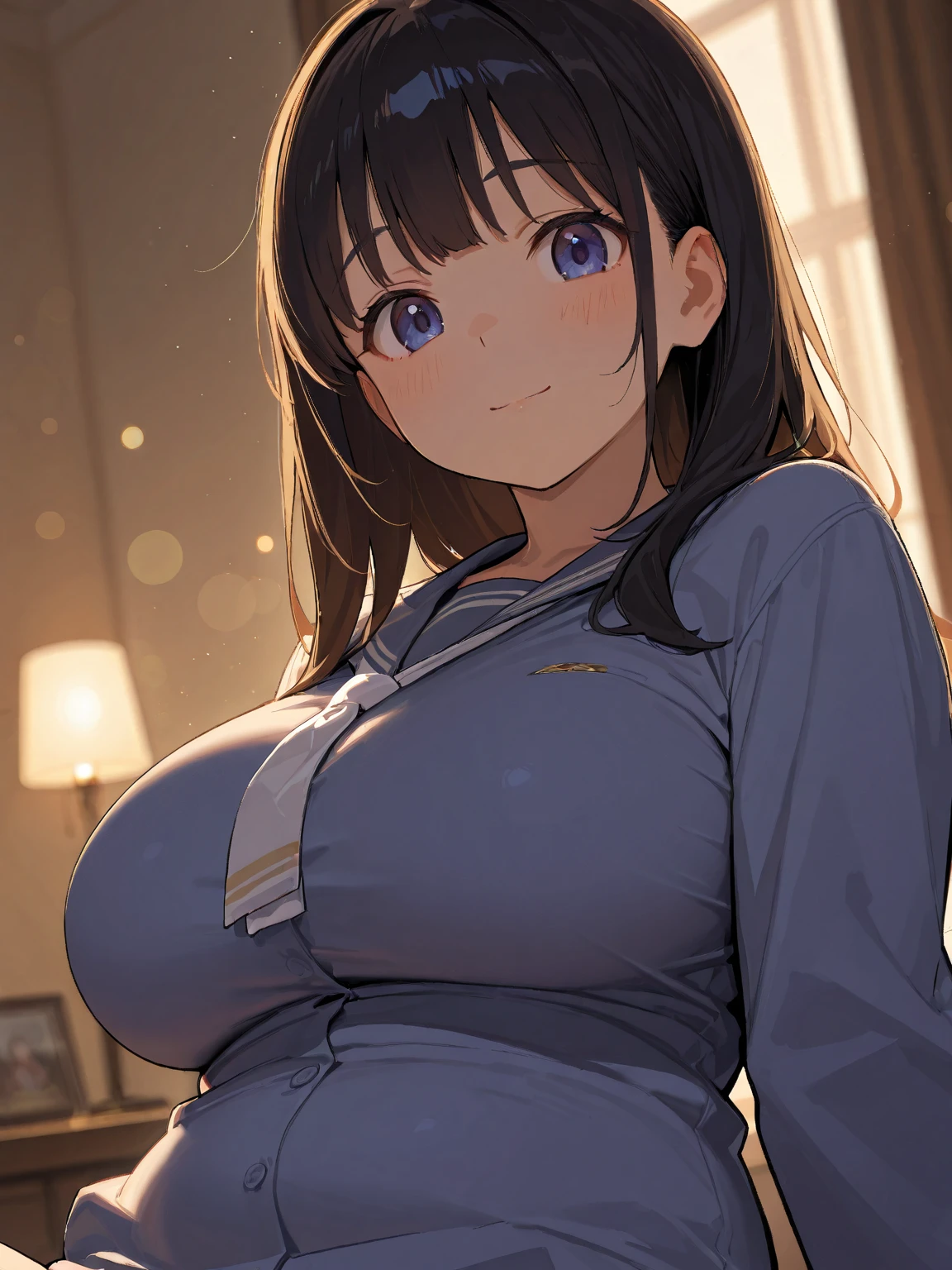 solo、A big-breasted high school student with a mature personality writhes in agony as an invisible person gropes her body、Room at home、tears、Sweaty smell、Breasts that have been squeezed and deformed