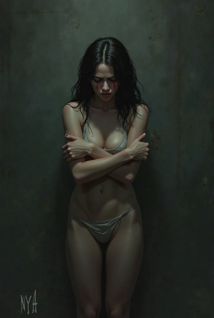 ((Completely nude and a beautiful perfect slutty sex demon)), tight white cum filled pussy, ((tear drop shaped boobs)), ((she has a hear shaped perfect ass)) short hair with bangs and ponytails, beautiful horror, domination, death by pussy insertion, skinny sexy and slutty woman, she needs to have your tiny shrunken body deep inside of her pussy.... she wants you to choke inside of her pussy, she is the embodiment of sexual domination and lust, she is perfect, you are her prey, you are about to die inside of her pussy, small tight ass, giantess domination, human sex toy, helpless, she is a giantess and she wants to use your tiny shrunken body as a human dildo..., perfect anatomy, perfect arms and hands, better detail on her eyes... make her eyes look scary and beautiful, perfect sexy and slutty athletic body, perky nipples, wet, white cum, perfect tight butt, black hair, perfect legs and thighs, tight wet pussy, white dripping cum, ((Perfect eyes and face)), ((closed wet full lips)), ((perfect hands and fingers)), ((( a lot of white cum is dripping out of her pussy))), ((she has a very skinny and toned strong body)), ((makeup)), ((freckles)), ((perfect eyebrows)), ((sharper edges)), ((perfect scary grey eyes)), perfect face, slut, sadistic, predatory, better detail on her skin, perfect face and strong jawline, perfect full wet lips, sadistic atmosphere, wet sweaty skin, beautiful intimidating grey eyes, ((beautiful horror)), better lighting, more toned muscles, perfect detail on her intimidating eyes, very tight underwear, ((tight pussy)), (((tighter clothing))), slutty, intense, perfect detail, ((piercings)), better detail on her bellybutton, skinny, skinny and strong, more skin showing, intense, slutty, freckles, long skinny perfect legs, scary and intense, super slutty