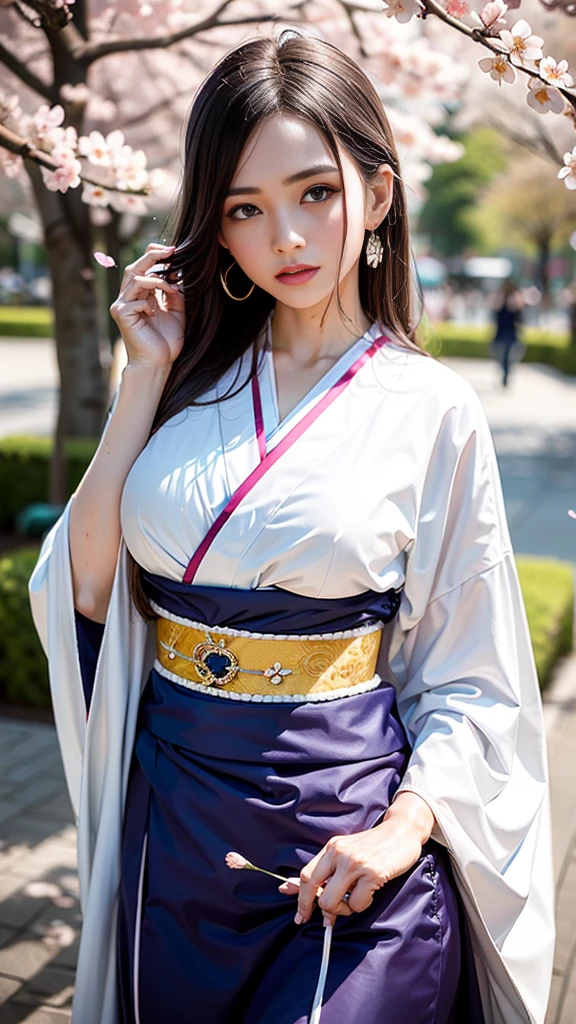 ulzzang-6500-v1.1, (Raw photo:1.2), (Photorealistic), (Genuine:1.4), (Mastepiece), there is a woman In kimono Sitting on the floor, in kimono, Blatant shoulders、clavicle、Mature Woman, wear Kimono, Beasts, Flower Hair Ornaments, yukata, In kimono, Japanese style, wearing a haori, mitsumayo, Japanese hairstyle、Mysterious Smile、Eyeliner、Makeup、