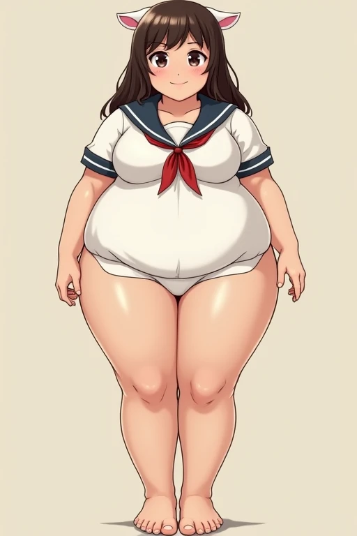 Beautiful woman with a well-formed face。Sulky face、Panties