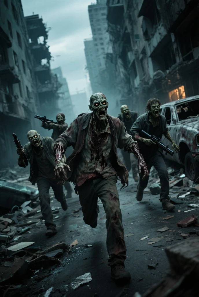 Zombie attacking people