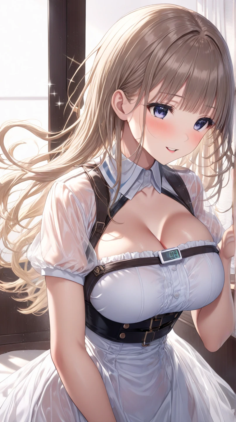 1 female、brown haired(Curta)、Top quality rimless glassy brown eyelids、ultra-detailliert、8K resolution、Raw photo、masutepiece、seductive boobs、gorgeous faces、Perfect body、A smile、cabin attendant