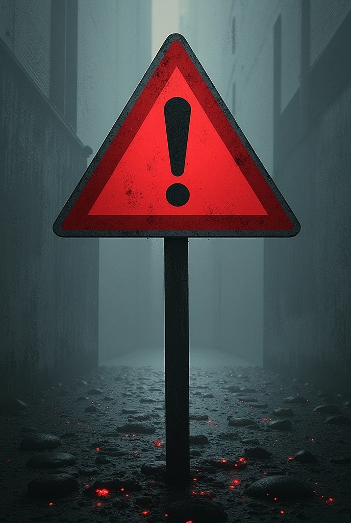 Red warning ⚠️ image with black background