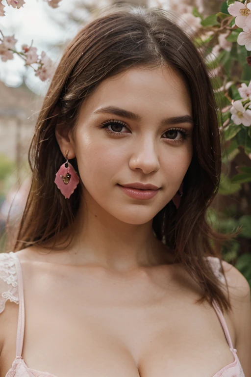 Half-length glamour portrait, nikon D850, f1.6 lens, 200mm, DSLR, 22 Megapixels, (((inside luxuous villa scene))), shot of a stunning 20 years old portuguese girl, (smile:1.4), (wearing Dark coral Velvet trapeze dress with lace collar:1.6), ((seductive pose)), hot girl, (((big natural breasts))), (((brown ponytail hair))), (small girl), symmetrical face, photorealistic, photography, (bright natural lighting), gorgeous, deep cleavage, (masterpiece), best quality, high resolution, extremely detailed, cinematic lighting, (((very narrow waist))), rich colors, hyper realistic, lifelike texture, ((jewelry)), (((She has beautiful hands and wears rings))), (bracelet), (necklace), (ankle chain), (nail polish) (earrings), Fuji Superia 200, 8k