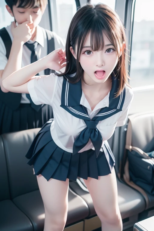 high school girl,Leg spread,Pussy,creampie,White liquid,peace sign,Beautiful woman surrounded by men,sad face,4K,,Embarrassing,Young face,Crying face, from female genitals,大量creampie,Shortcuts,Sailor suit,creampie記念写真,In the crotch,semen,sperm