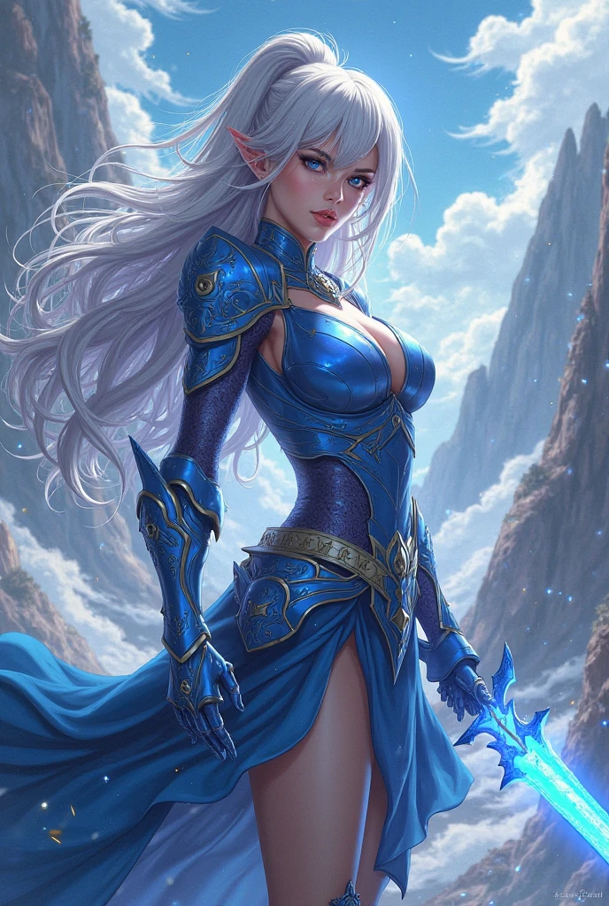 A hopeless future world with dimensional rifts. ice castle A journey to burn the female elf race who uses the magic of the light sword.