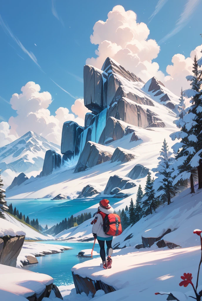 on the snowy mountain