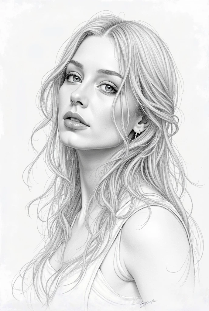 Pencil sketch, beautiful girl, portrait, high detail, masterpiece,