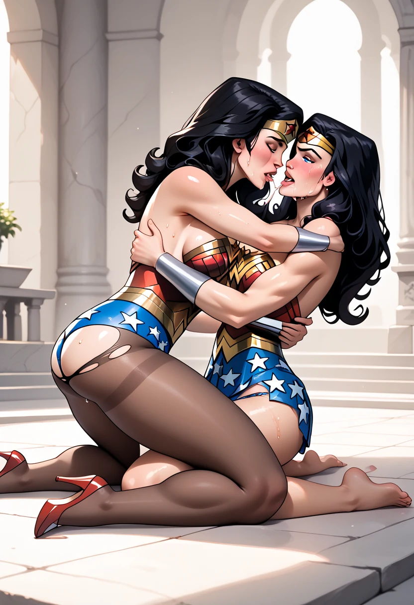 Wonder woman rimming ass of marvel Deadpool in house
