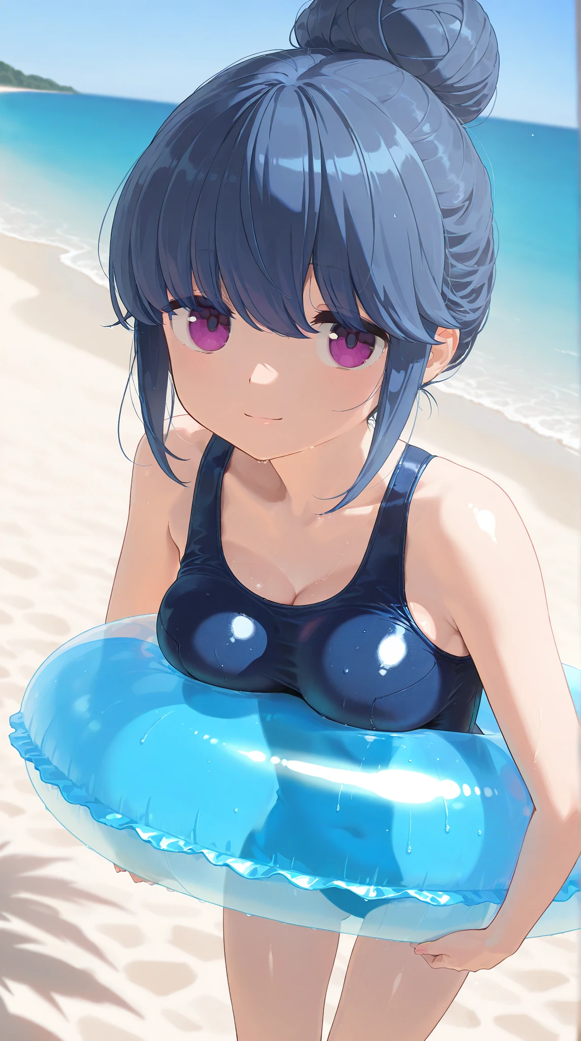 Tarashi swimming in a swimsuit、From the point of view of fish