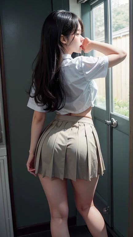 s girl、a miniskirt、poneyTail