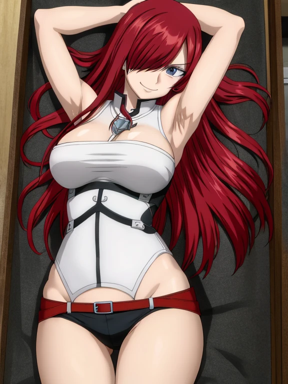 ((masterpiece)), ((best quality)), ultra detailed, detailed background, orange hair, Long Hair , green eyes, thin eyes, extreme large breast, long hair, highest details, sexy, focus, Alluring, long legs, hentai style, sensual smile, erotic, erotic body, sexually suggestive, hentai body, sensual pose, naughty face, aroused body,  ((wedding dress))