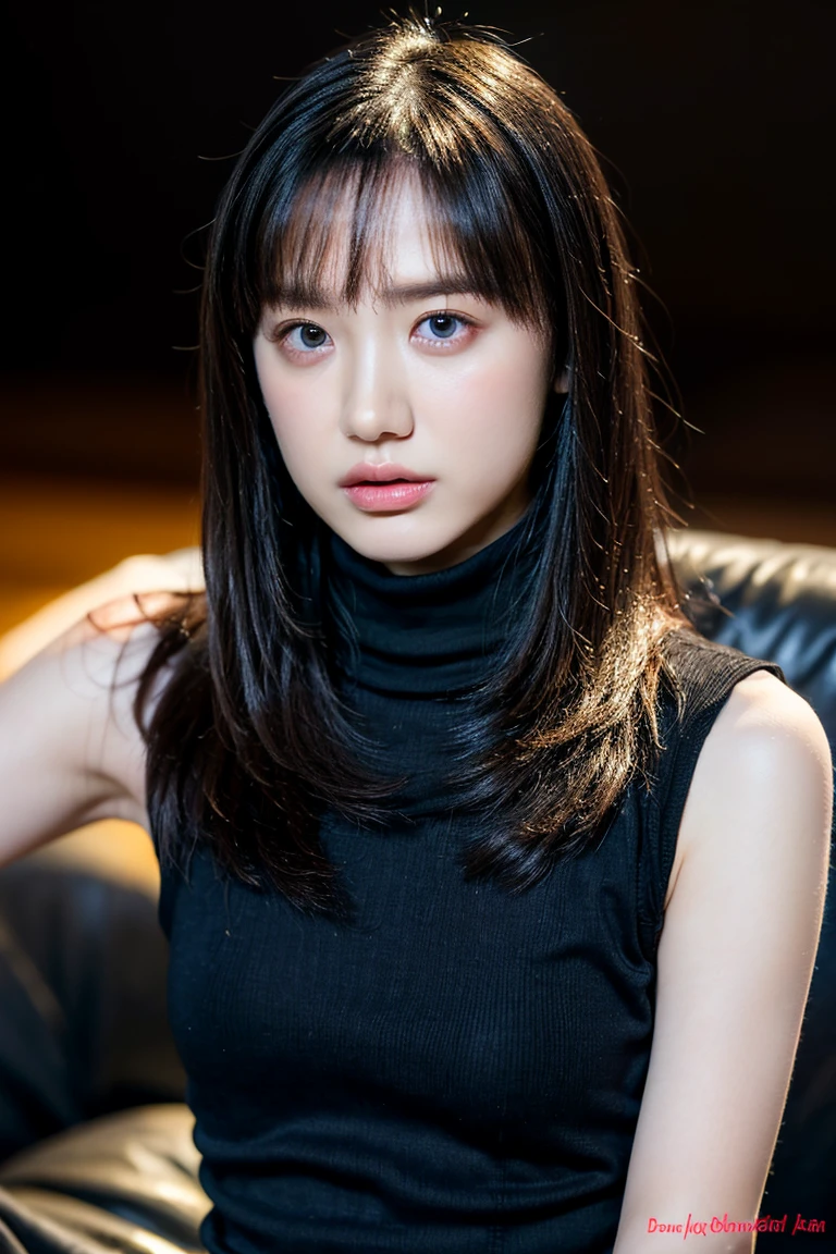 There is a woman with very big breasts sitting on the floor, Portraits of Korean female idols, Photographed with Canon EOS R6, Nam Jae Young, young adorable korean face, soft portrait shot 8k, korean girl, blackpink jossi portrait, Kurohime cut hair, gorgeous young korean woman, That&#39;s a cute Korean face, Choi Hong Hwa