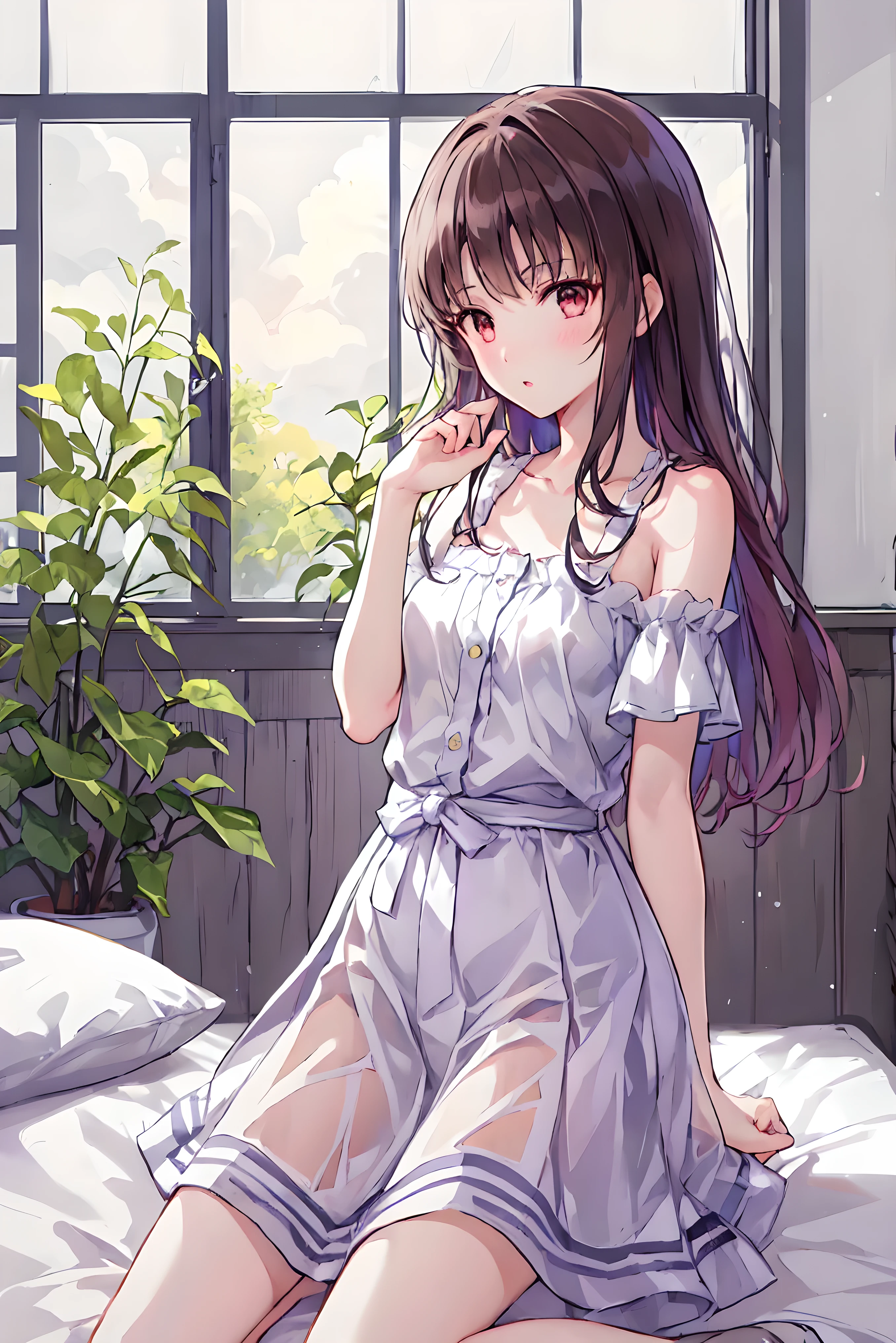 toru asakura, toru asakura, masterpiece、Highest品質、Highest、Ultra-high resolution、Full body portrait、Intricate details、Super delicate illustration、Perfect Anatomy、Correct Anatomy、Perfect proportions、Perfect Face、hand2Book、完璧なhand、The feet are in2Book、Perfect legs、Perfect Fingers、Tiny Toes、Accurate size and proportions of upper and lower body、16 years old、 Mature body type、Long haired high school girl、1 Girl、The whole body from head to foot、Esbian all over、Small breasts、Tiny Toes、Tiny Toes、Thin legs、Sleep on your back、M字Spread your legs、Spread your legs、Spread your legs、Between strands、Look forward、Configuration from below、Composition from the front、Panty shot、Sit on inner thigh、Sit on the floor with your knees bent and your legs apart.、positive、下半身はpositiveに、Thin legs、Thin thighs、Slim toe、白いベッドにLook forward横たわる、Thin legs、Spread your legs a little、Sleeping in big letters、Spread your legs、hand slightly raised、Brown haired、Medium Hair、Medium Hairカット、Panting face'I am going to cry、blush、Embarrassed look、looks a little sad、black_Wearing white panties inside stockings、blackの透明Wearing white panties inside stockings、blackいWearing white panties inside stockings、blackのパンストの中に白いWearing pantiesいる、blackいレースのパンストの中に白いWearing pantiesいる、Wearing white panties inside stockings with black lenses、Wearing black light pantyhose and white panties、blackの透けパンストと白のパンティを着用、I'I don't have shoes、I'I don't have shoes on、blackストッキングの下は純白,_Wearing panties、Panties visible through navy pleated skirt、Pure white bra、underwear、Half-open beige blazer uniform、White blouse uniform open、日Bookの高校生、Bedroom、in house、Daytime、()、((Esbian all over))、masterpiece、(Highest品質)
