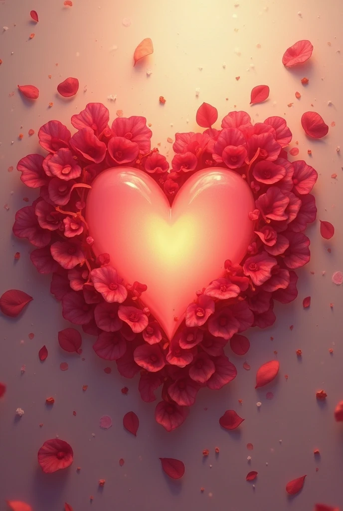 Heart with flowers that says I love you