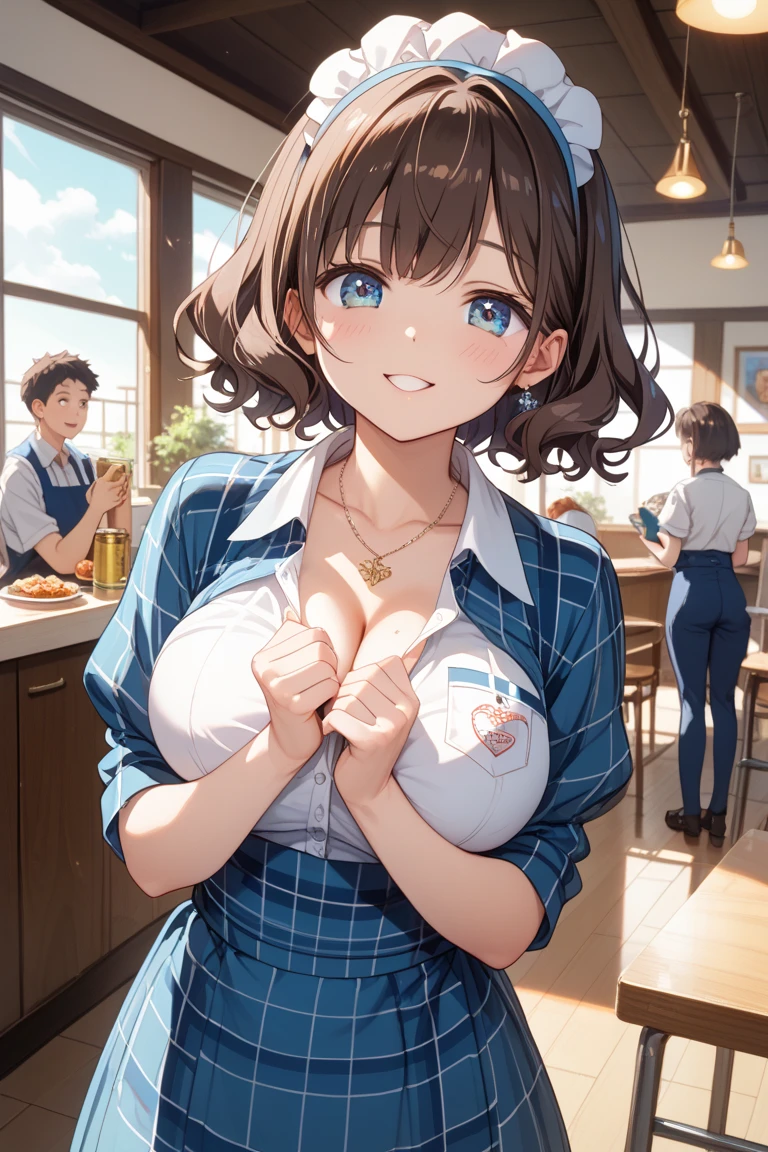 Mio honda excited, Seductive,big detailed breasts, short hair, by the cafe, blue eyes, excited, ?????, Hotel room, unclothed, having ???