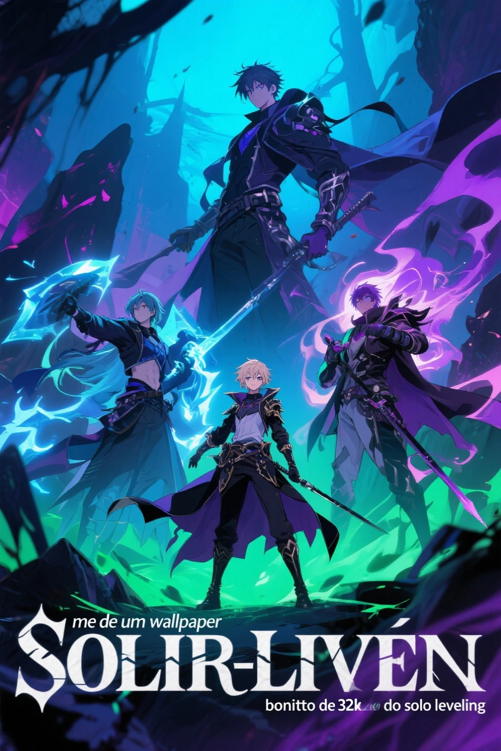 (High Resolution, HD, High Quality), (Super Detailed, High Details), (Masterpiece), (Anime, Anime Style), (Character Design), high fantasy, epic dark demonic fantasy)(detailed background)(chaos)(warhammer aesthetic)(multiple views)
{{diablo lord of terror:(((blue demon skin, blue demon head, spiky yellow teeth, blue muscular neck, blue pointy demon ears, blue big demon electric wings, long demon pointy blue tail, vampire nose, long firm hornes, cull of electric demonic powerspiky jaw, evil demon laughter, (green demon armor, green shoulder plates, green hip armor, big electric demon sword,(electricity and lightning around the castle ruins)(menacing dictator pose, rising his sword up))}}