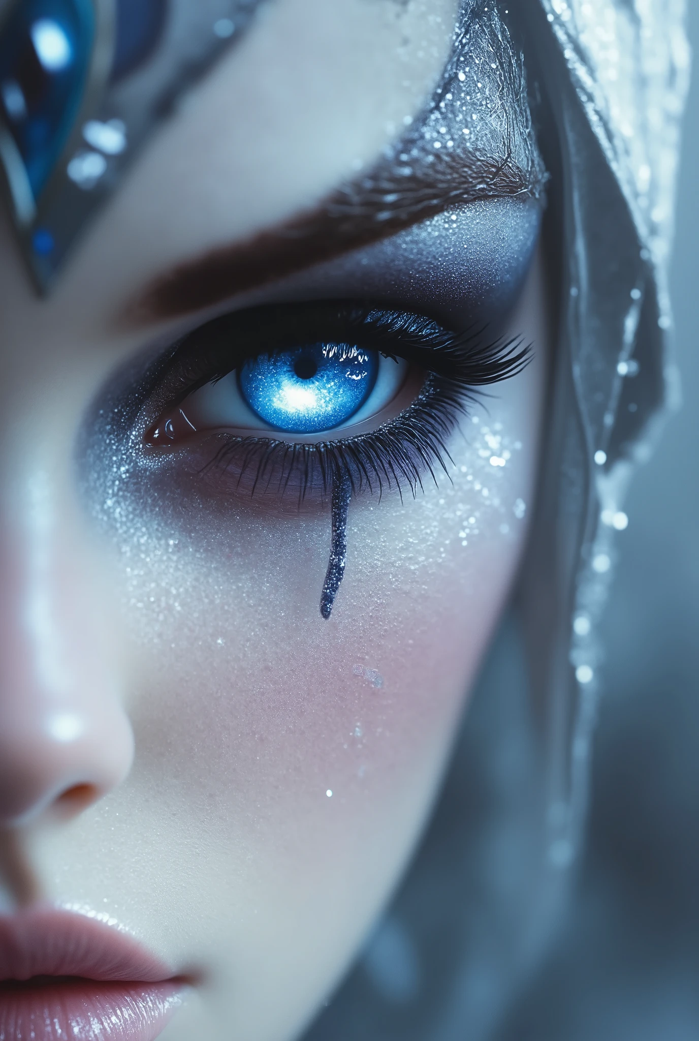 a light blue eye , Of an ice that brushed against the greyish of a woman