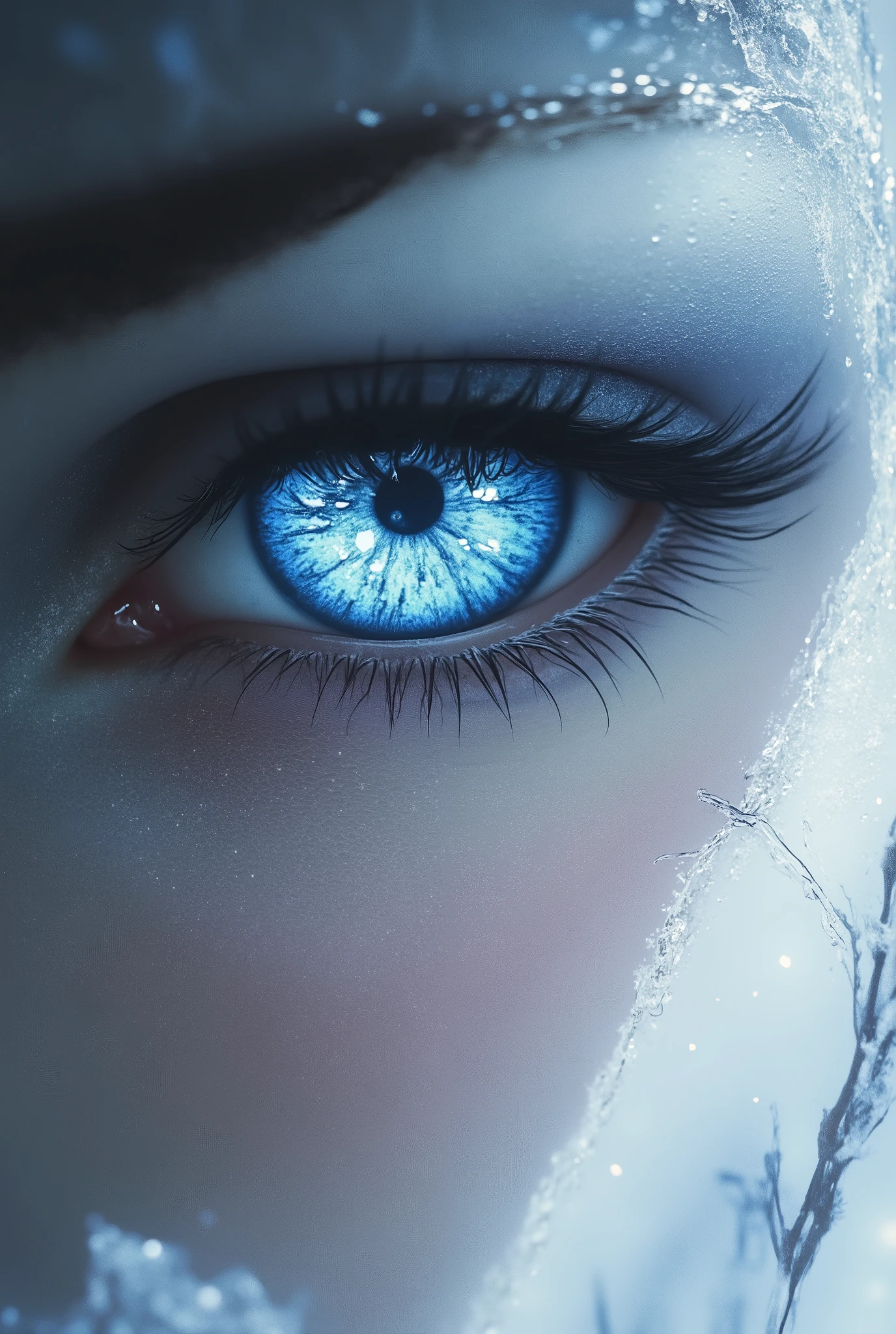 a light blue eye , Of an ice that brushed against the greyish of a woman