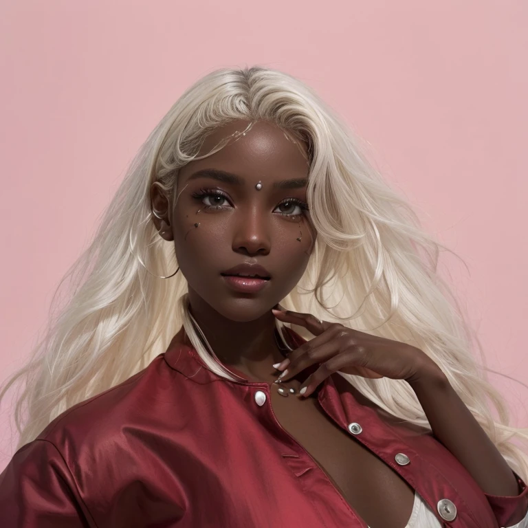 beautiful black female vampire with a smirk on her face long white hair nighttime (((1full moon))) great lighting mouth closed, town on fire large blaze