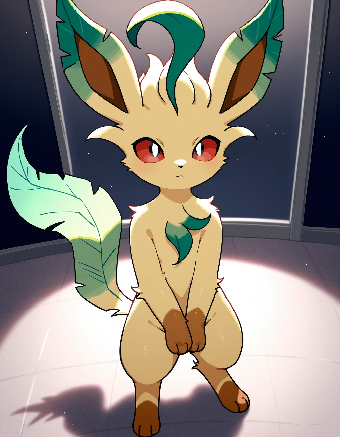 leafeon, ancesra, female, feral, by ancesra, 1girl, solo, detailed, detailed background, forest, best quality, masterpiece, detailed eyes, detailed pupil, sfw, safe