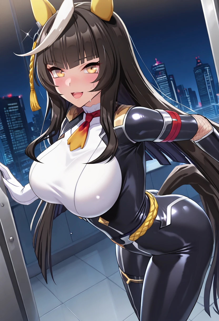 Himejima Akeno、Long Hair、(draw the eyes:1.2)、one person
、blush、smile
、(You can see her chest)
、(Butt Exposed)
、Hands behind head
、(policewoman)
、(highest quality)
、(Fine skin:1.3)