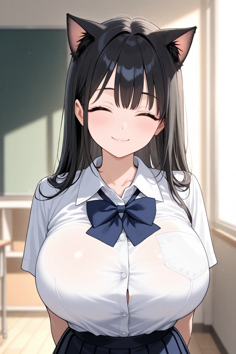 source_anime, rating_explicit, BREAK 1shota, onee-shota, breast feeding, BREAK, iwato kasumi, 1girl, (large breasts:1.2), black hair, low-tied long hair, low ponytail, low-tied sidelocks, tied hair, brown eyes, tareme, indoors, blush, embarrassed, smile, looking down, BREAK, anime screencap, megami magazine, very aesthetic, absurdres, amazing quality