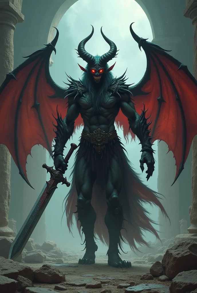 demons with tentacles, night, dark environment, darkness, fog, blood