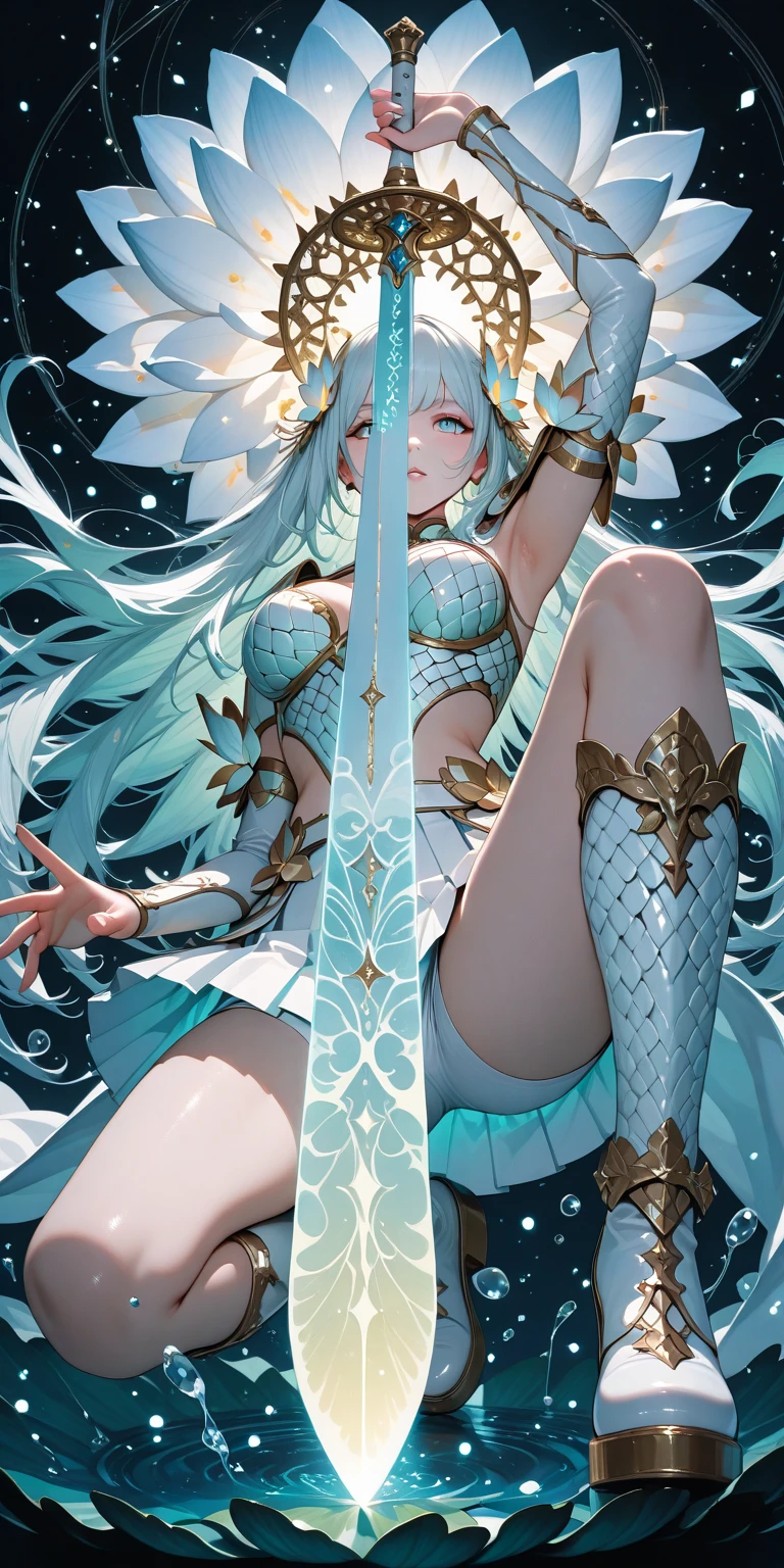 Close-up of a woman with bunny ears and a sword, Queen of the Sea Mu Yanling, Zodiac Girl Knight Portrait, Lineage 2 Style, Smooth anime CG art, Game CG, Beautiful fantasy queen, Complex and gorgeous anime CGI style, Drink, Close-up view of the goddess, Anime Goddess, Deadly, Realistic anime girl rendering,Huge breasts,Breast enlargement,Hollow clothes,Transparent clothing or transparency,Amazing breast size,Nipple protrusion,exposed breasts,Lots of exposed shots,More exposed,Expose more breasts,exposed,BIG ASS