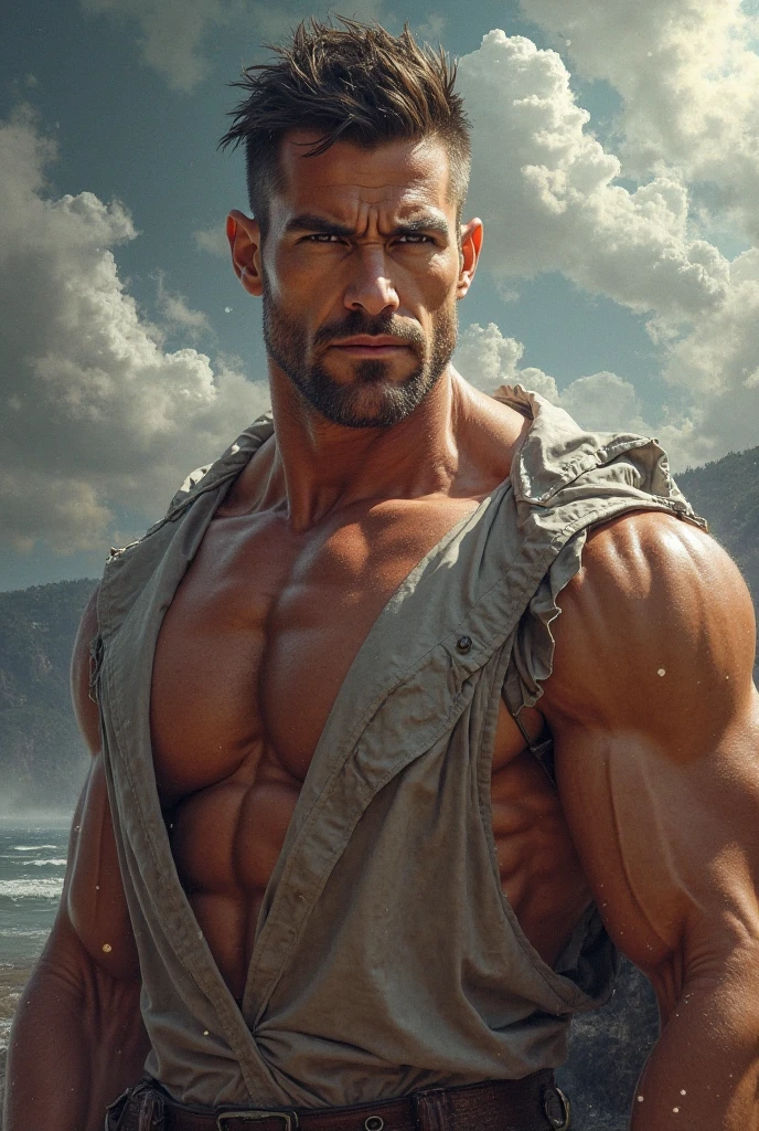 Naked muscled man