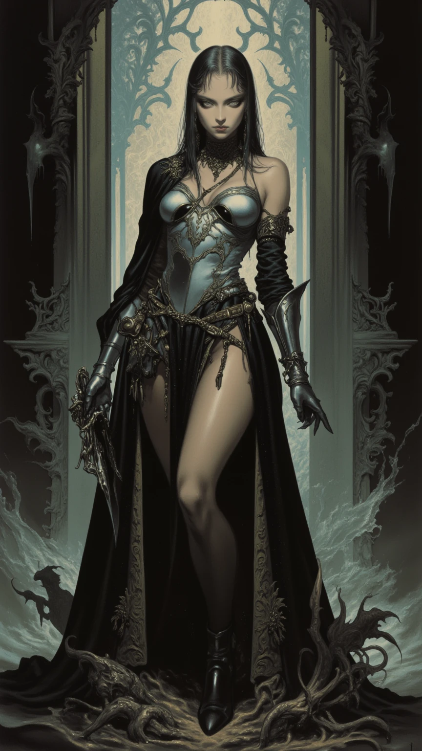 1girl, sorceress, full body shot, lightning, see through robe