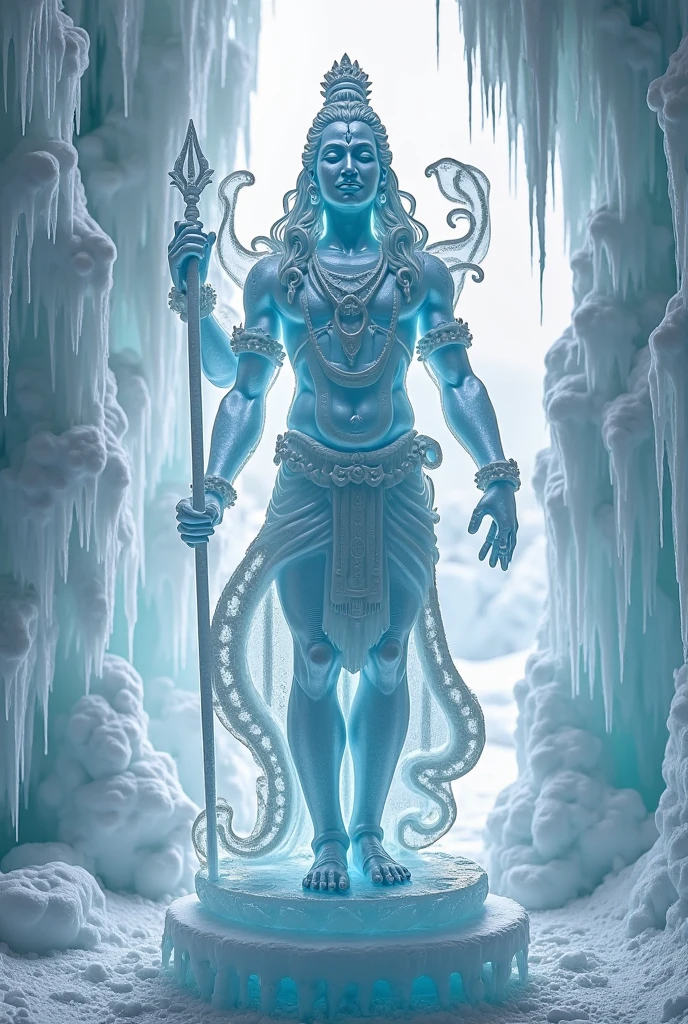 Shiv shankar name's lord( near stand trident), ice brite lite ,make body ice ,near snake