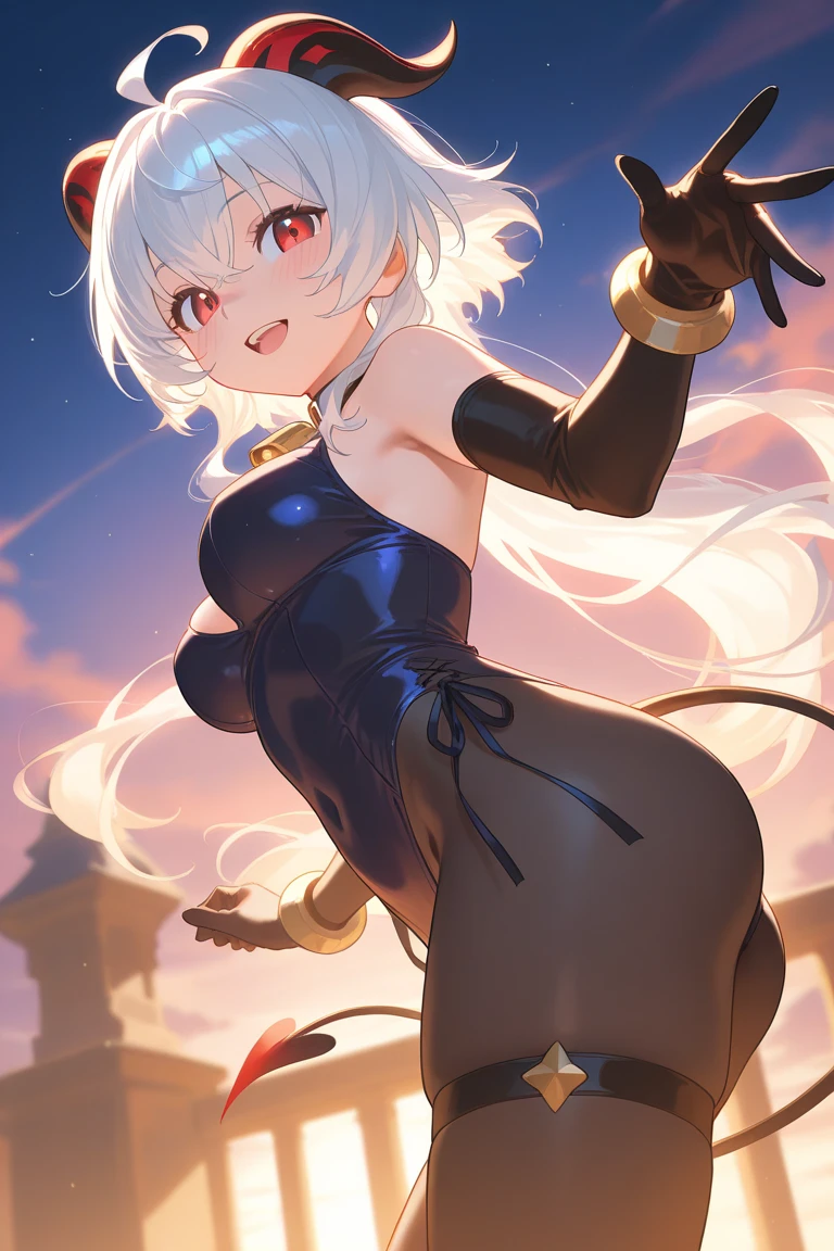 one woman, fox ears, fox tail, silver hair, green eyes, big breasts, leather, see-through, pantyhose, leather dress, bodysuit, mature lady, tall person, wide hips, big ass, sexy, mature, anime