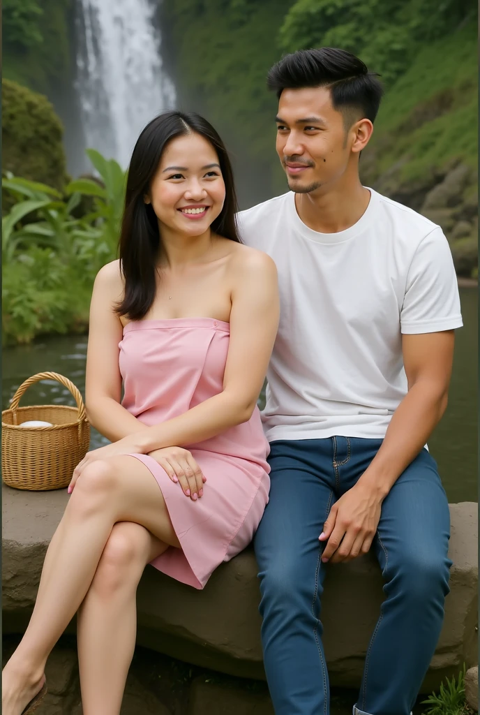 White man and white woman couple、Daytime、Tropical、Real、Realistic