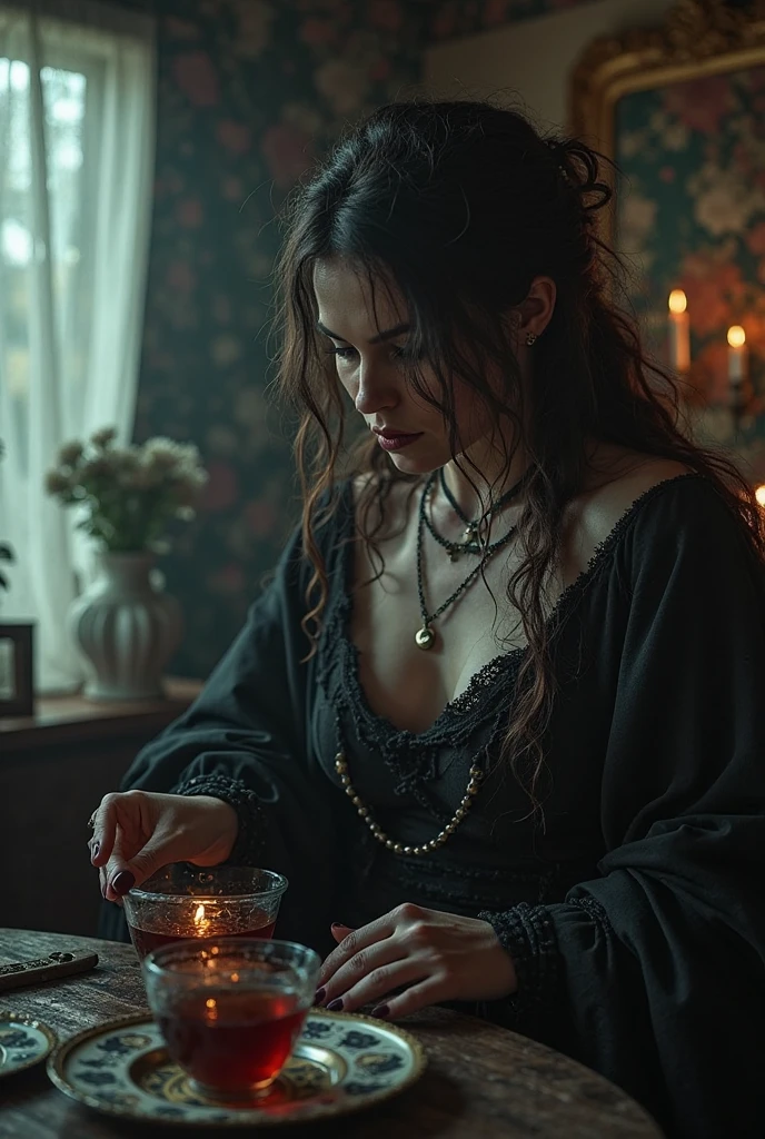 Create captivating images of medieval spellbinding scenes set in the deep forests of medieval Europe. จุดเน้นควรอยู่ที่sorceressสามคนต้มยาในหม้อต้มขนาดใหญ่ในสภาพแวดล้อมที่น่าสะพรึงกลัว. In addition, Includes ancient paintings that add mystery and authenticity to the scene..
**Key elements to include:**
1. **sorceress:**
- วาดภาพsorceressที่แตกต่างกันและน่าขนลุกสามคน, Each of them has its own unique features and costumes..
- Catch their intense concentration as they participate in the cooking process.
- Try adding subtle mystical elements, such as glowing eyes or an impersonal aura..
2. **boiler:**
- It has a large appearance., boilerเดือดอยู่ตรงกลางของฉาก.
- Display the ingredients around the pot, Emphasizes the complexity of the ritual of cooking.
3. **environment:**
- Set the scene deep into the forests of medieval Europe, With towering heights, Ancient trees and dense foliage.
- Create an atmosphere that evokes both mystery and terror, With shadows and moonlight playing an important role..
4. **Antique painting:**
- Integration of ancient paintings within the image, May be on paper, leather or stone slabs..
- Drawings should represent symbols., hole, หรือภาพประกอบที่เกี่ยวข้องกับคาถาและความhole้โบราณ.
5. **light:**
- ใช้การผสมผสานระหว่างแสงจันทร์ที่ลอดผ่านต้นไม้และแสงอันน่าขนลุกจากboilerเพื่อสร้างแสงและเงาอันน่าทึ่ง.
6. **details:**
- ใส่ใจdetailsเล็กๆ น้อยๆ เช่น เครื่องประดับของsorceress, Pharmaceutical Ingredients, and the surrounding area to enhance the overall completeness of the scene.
**Overall mood:**
- Aimed at scenes that strike a balance between the terrifying and mysterious aspects of medieval witchcraft., ทำให้ผู้ชมhole้สึกทึ่งและหลงใหล.
**refer:**
- hole้สึกอิสระที่จะดึงแรงบันดาลใจจากการreferทางประวัติศาสตร์, Medieval art, And the depiction of witchcraft in literature and folk tales.