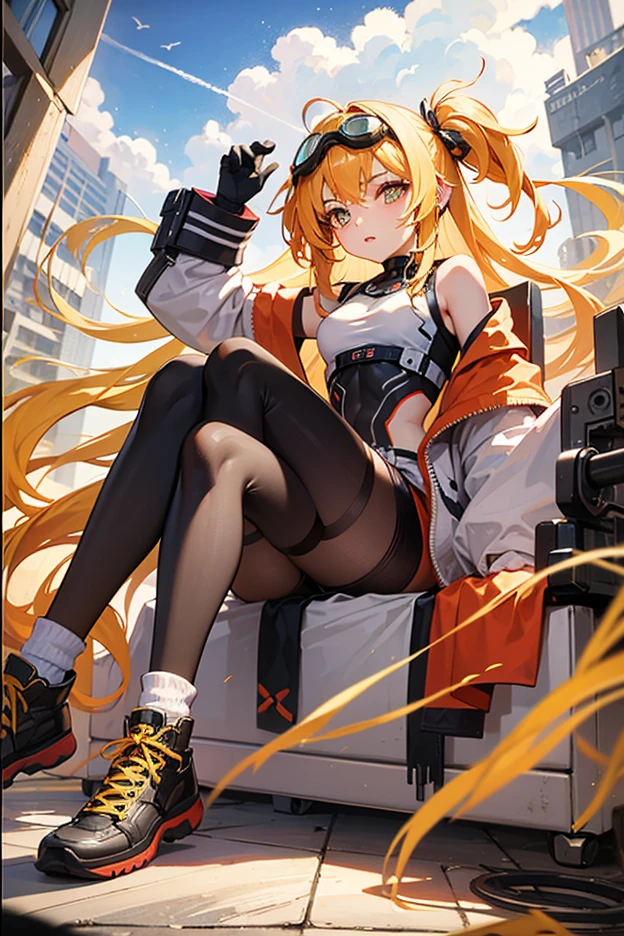 (Best Quality, 8K, 32K, masutepiece, nffsw:1.2),(1girl in),Asuka Langley Soryu,  {{{(Blue Odd Eye), (Red strange eyes)}}}, hair between eye, Headgear, Interface headset, Orange hair, Red Ribbon, bow ribbon, School uniform, Skirt, Suspender Skirt, suspenders, tokyo-3 middle school uniform, body suit, hat, Jacket, Long sleeves, Open your clothes, Open jacket, plugsuit, Red bodysuit, body suit, Long sleeves, plugsuit, Red bodysuit, Bare arms, naked waist, Bare shoulders, Blue one-piece swimsuit, 鎖骨, competition school swimsuit, highleg, high-leg swimsuit, onepiece swimsuit, School Swimsuit, Swimsuit, thighs thighs thighs thighs