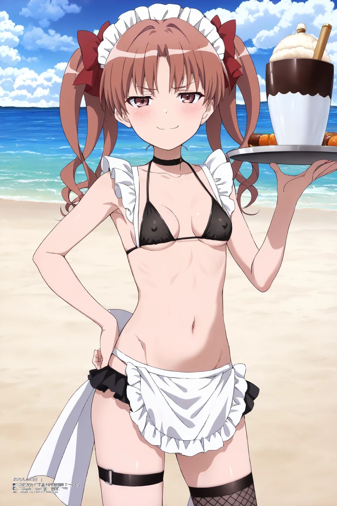 perverted girl ((Brown eyes)) ((blushing)) ((swimsuit)) ((wet panties)) (( medium breasts)) ((long brown hair)) ((condom in hand)) ((pistachio green bra and panties))