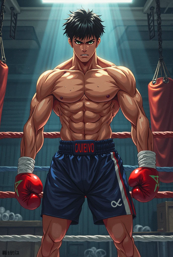 Bald brunette anime boxer