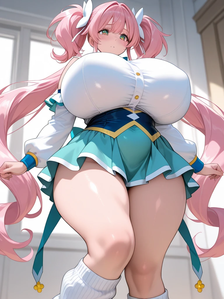 (melhor qualidade, obra-prima), 1Meninas, (corpo BBW), (celestial armor), (cosmic girl), (glowing hair), (space), corada, rechonchuda, Fofa, emphasis on the thighs, Pose sexy, seios grandes,