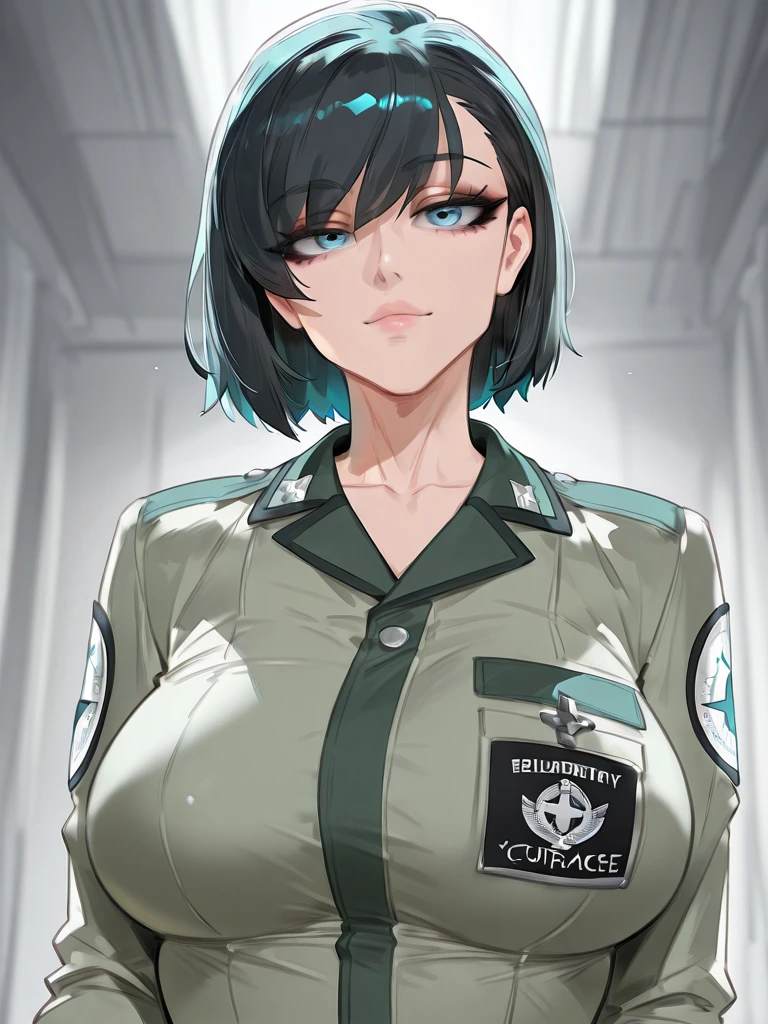 ((sexy girl ,gyaru))nsfw,glamorous, black hair,glamorous, voluptuous, curvy, embarrassed, flushed, puzzled,prisoner uniform