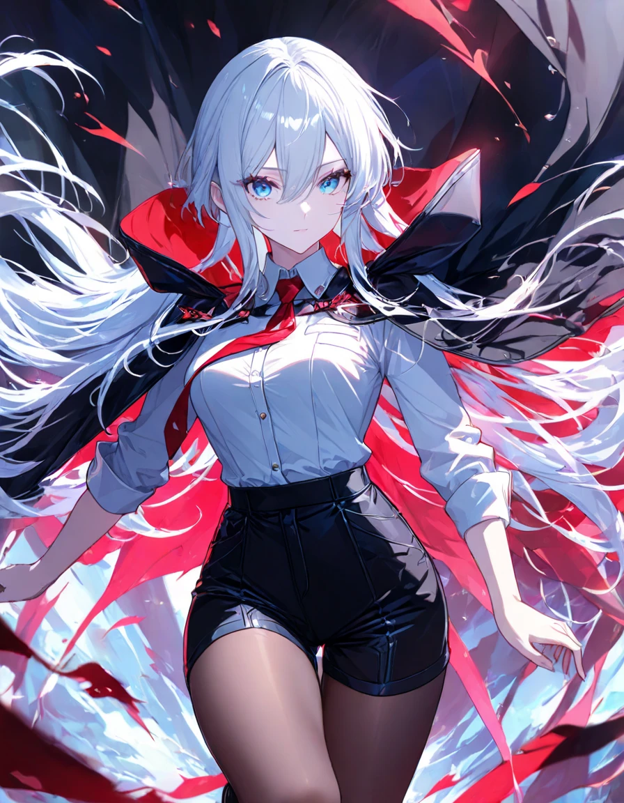 masterpiece, best quality, super detailed, depth of field, soft lighting, style of cygames, 1girl, solo, skadi, skadihead, white hair, red eyes, hat,thigh cutout, black capelet, ascot, smile, sakimichan, standing, feet out of frame, dark atmosphere, at night, atmosphere lighting,  <lora:add_detail:0.6> <lora:hairdetailer:0.6> <lora:ç¼çå:0.7> <lora:sakimichan-v1.5fix-lora-32dim-10ep-novae-newcraft:0.5> <lora:[SexEyes] Skadi:1>