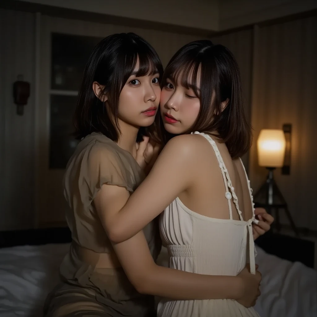 a love couple, young man and women, Thai, black and short hair, are chatting at sofa in the room, a table of sofa has some food, hugging and hand touching, love scene, romantic, anime, evening after dinner time