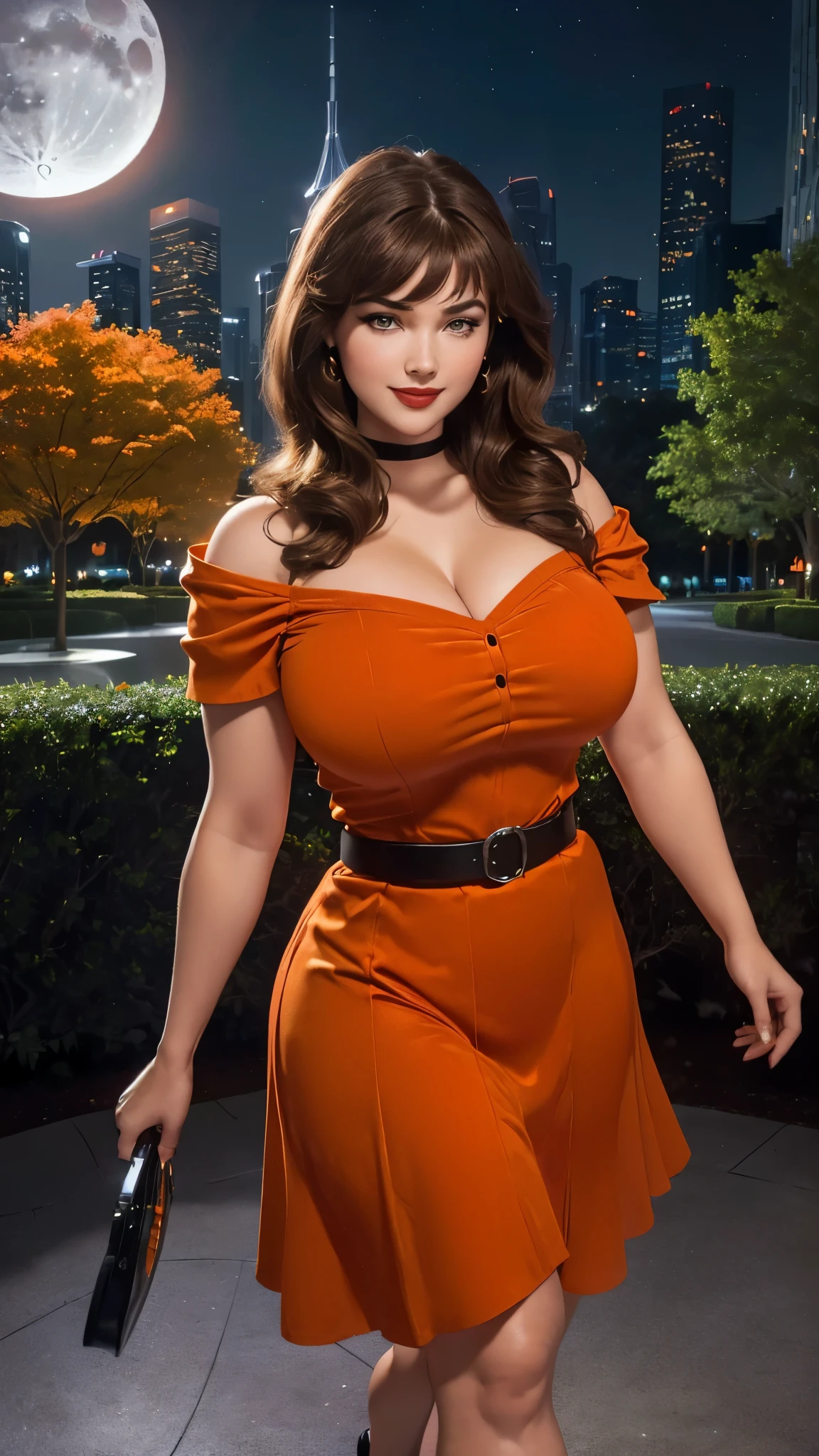 Realistic photo of a beautiful k4td3n woman, 1girl,solo,long hair,breasts,brown hair,dress,cleavage,jewelry,nail polish,mole,black dress,lips,hand on hip,ring,freckles,brown background,realistic, soft lighting, professional Photography, Photorealistic, detailed, RAW, analog, sharp focus, 8k, HD, high quality, masterpiece<lora:k4td3n:1.0>