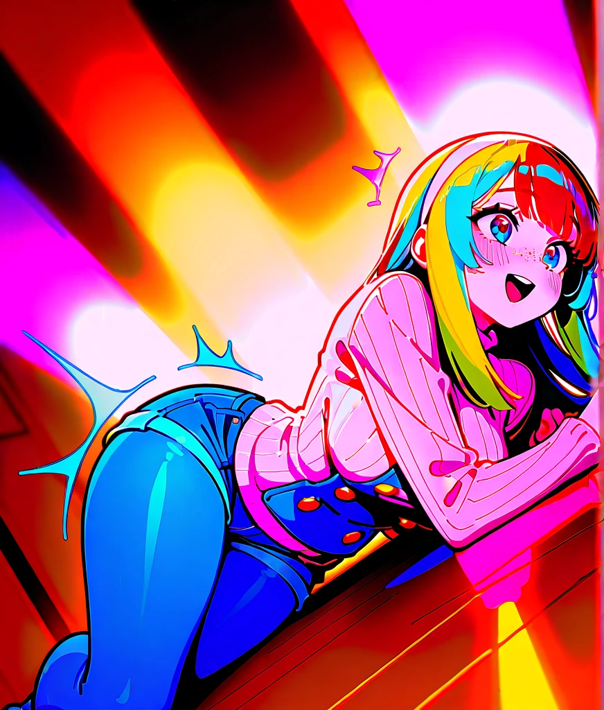(Highest quality), (High resolution), (masterpiece), (Very detailed), One Girl,Cowboy Shot, Shiro \(no game No life\), Long Hair,Gradient Hair, Flat Chest, ,Blue Archive Art Style, One Girl, Silky skin, Shiny skin, blush, Lust, Heart Pupil, Heavy breathing,(Micro Bikini), From the back, (Bright saturation), Love juice is dripping from the crotch, The swimsuit is see-through, Stick your butt out, Leaning forward,Spread your legs, Shower room, From nearby, From below,