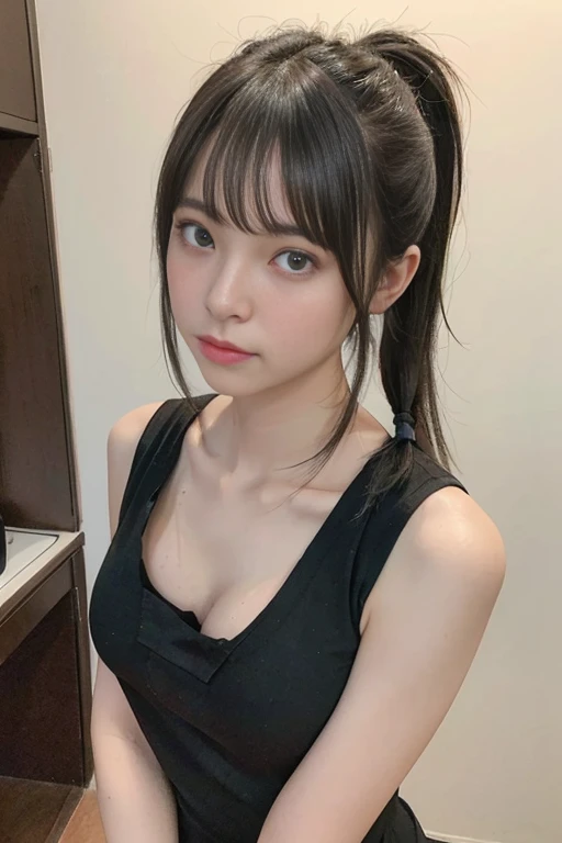 Tabletop, Two Girls、Highest quality, figure, Super detailed, In detail, High resolution, 8k wallpaper, Perfect dynamic composition, Beautiful attention to detail, Women's fashion,Natural color lip, Twin tails. Bold sexy pose,smile,Harajuku、-yeld gicute、sexy shot looking at camera,