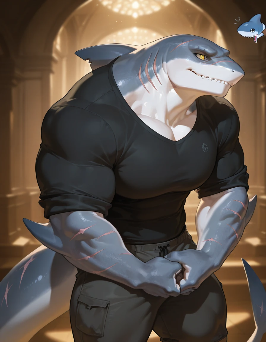 Shark,anthropomorphic,slightly muscular, sexly, rapport sexuel avec un autre requin anthropomorphic par derrière, fin on the back