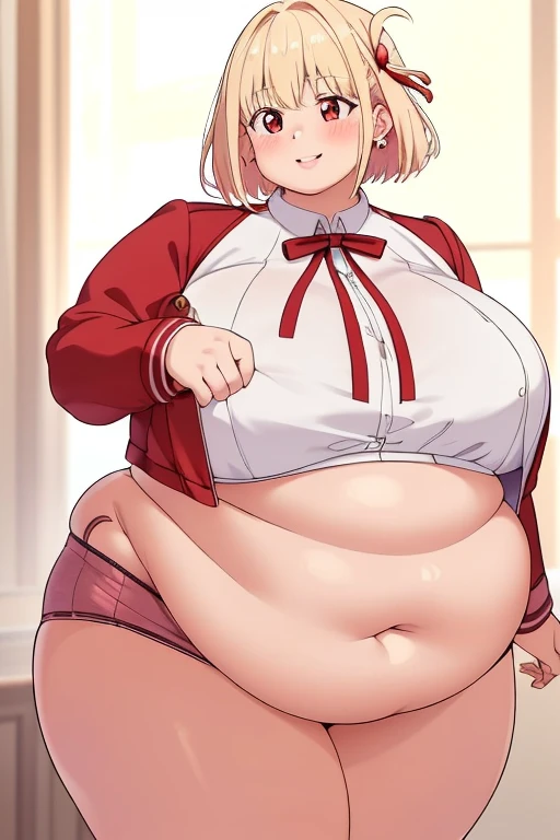 (masterpiece, best quality, highly detailed), 1girls, big belly, blurry background, huge belly, art by kipteitei, round belly, chubby, curvy, simple_background, gradient_background, belly grab, enormous belly, fat belly, thicc, bigger belly, really big belly, jiggly belly, shirt covering belly, belly cover by shirt, glasses, gym clothes, thighhighs, ((((sweating)))), ((((exhausted)))), ((full body)), long hair, Flandre scarlet
