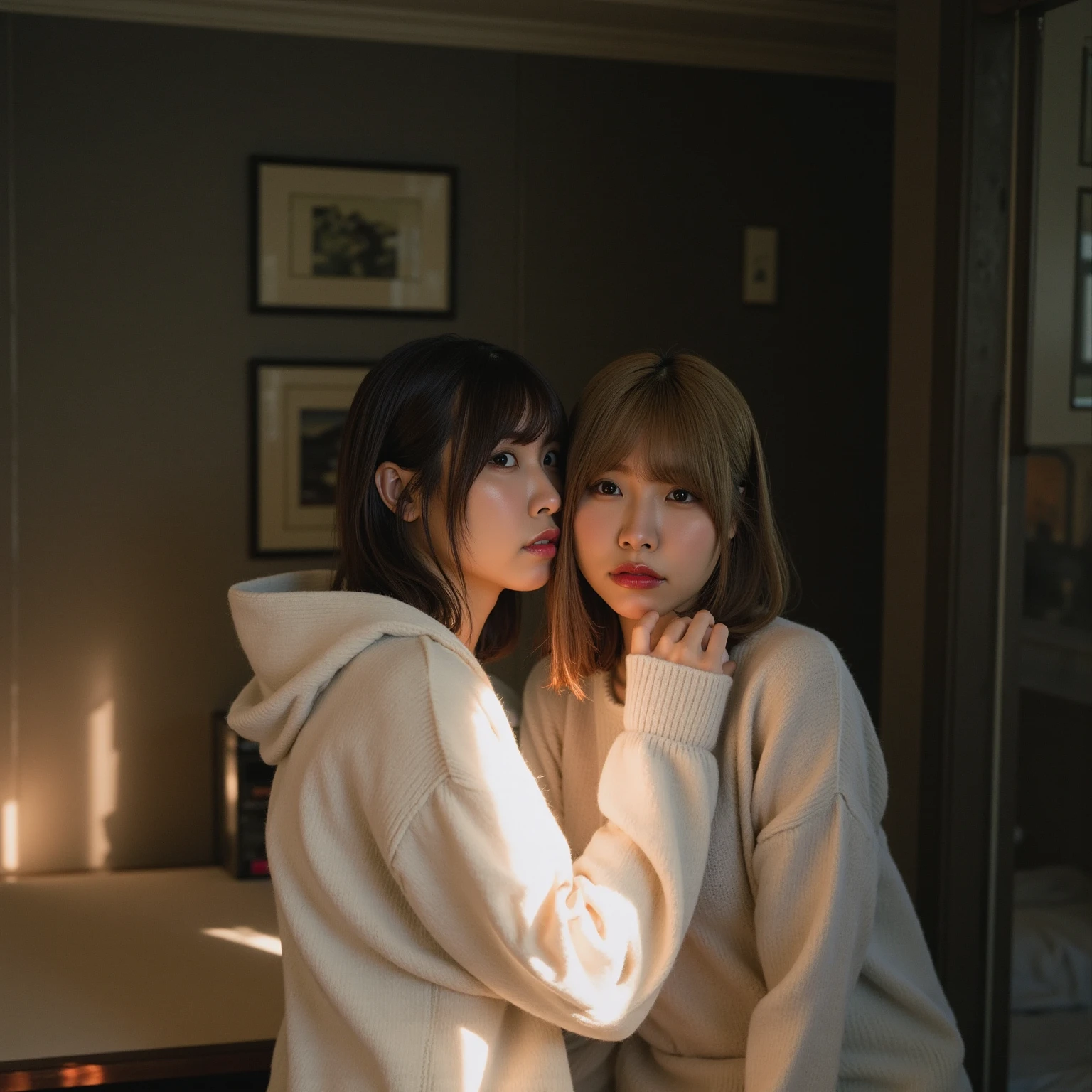 GIRL BLONDE CHILD with long hair wearing a scarf and a hat, sleepy fashion model face, sleepy, sleepy expression, Marisa Kirisame, wearing cute black scarf, prettier, sleeping, sick with a cold, Lalisa Manobal, Misa Amane*, very tired woman, sleeping, Takeyuki Kanda, Lalisa Manoban of blackpink