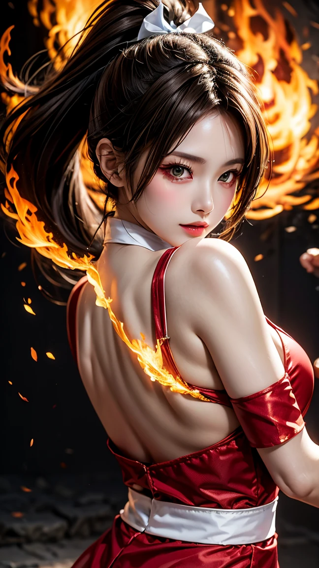 Naked Jessica Henwick, Female Superhero Martial Artist, Long Red Hair, Detailed Face, Beautiful Face, Upper Body View Portrait, Anime Eyes, Lean Female Body Physique, Toned Female Muscle, Female Body Shape, Fit Female Body, 4KUHD quality, 1080i, 1080p, Cinematic Quality, Dramatic Lighting, Bokeh, Unreal Engine 5, Cel Shaded Style, Surrounded by Cosmic Fire, Anime Asthetic, DBZ Asthetic, Studio Ghibli Asthetic, Urban City Background, Tekken Asthetic 
[DreamGlow (NEW)]