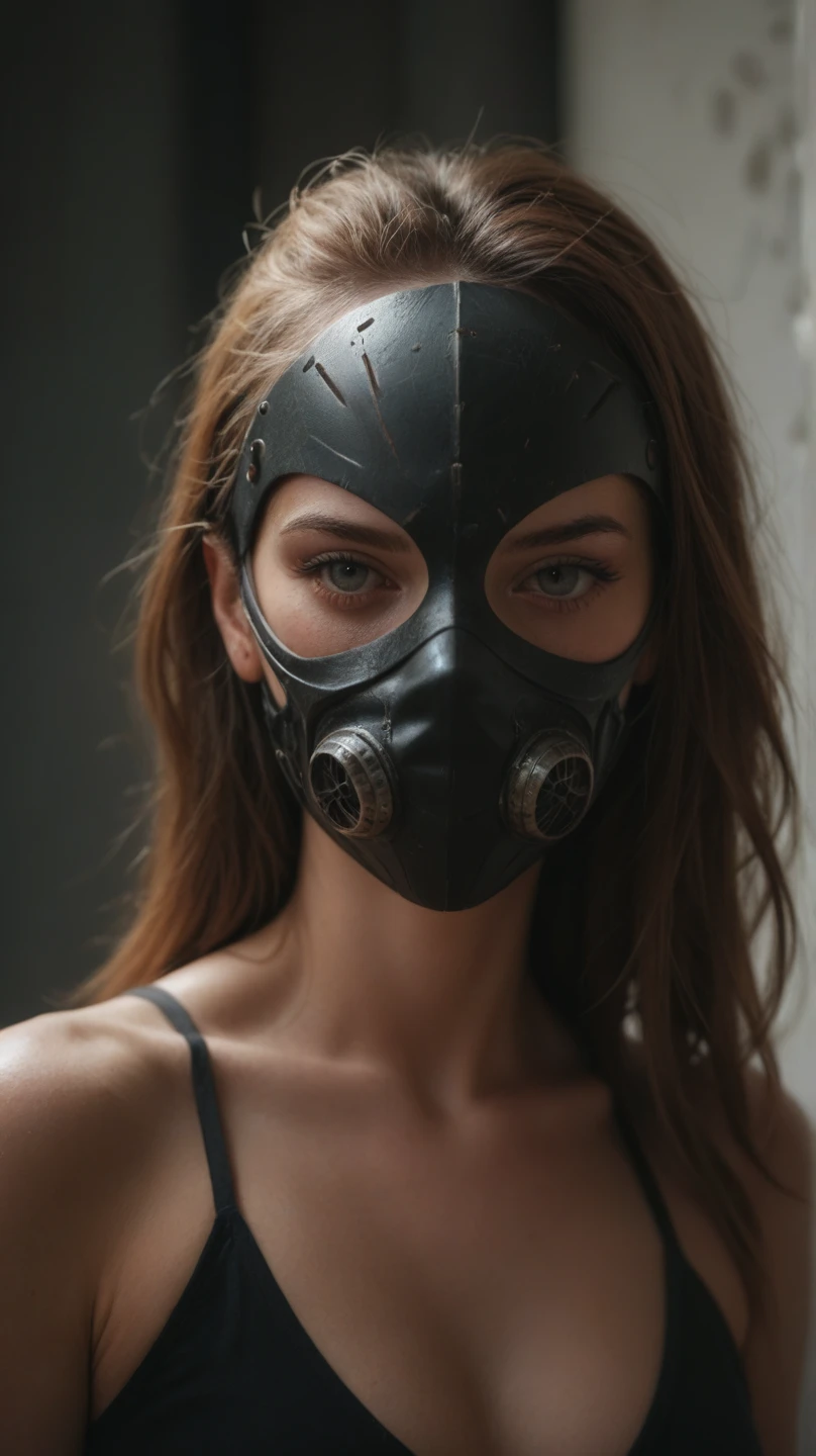 (Amy Adams, bdsm, bondage, muzzled mouth, drool dripping, drool dangling, breathplay) cleavage, 8k, drool on chest, drooling, realistic, dripping wet, medium breasts, drool dripping from chin, drool on face, corset, suspended, hanging, perfect body, smooth skin, pleading eyes, exact likeness, muzzle harness, muzzle, breath control